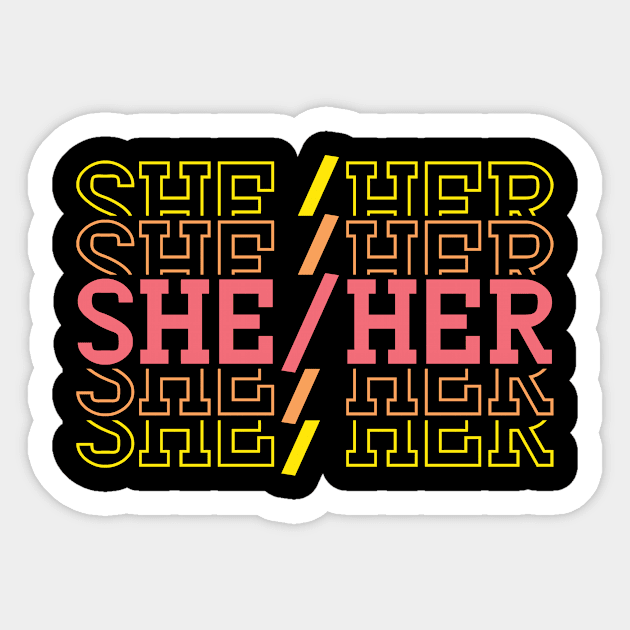 She/Her Sticker by zombiepickles